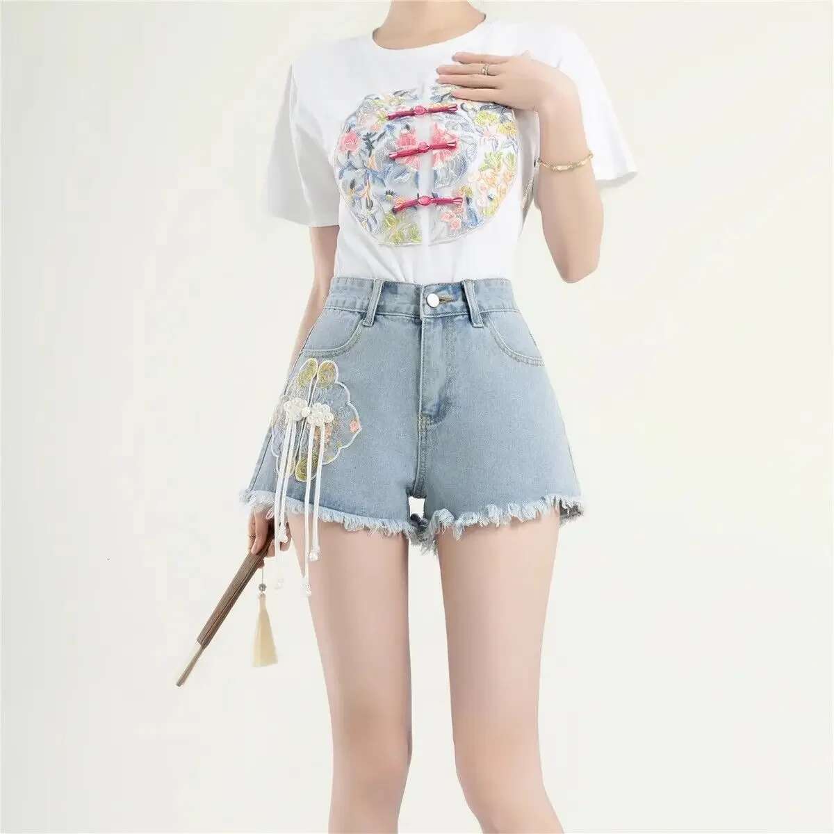 High Waist Short Jean Pants Woman Pocket Fringe Denim Shorts For Women Streetwear Outfits Hot Offer Aesthetic Hot Y2k Harajuku