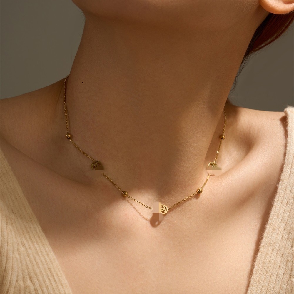 Style Stainless Steel Non-Fading Gold-Plated High-End Necklace for Women