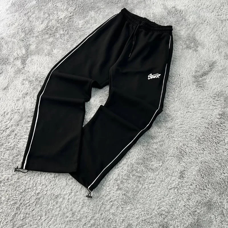 Harajuku American retro letter printed casual pants for men y2k punk pants Fashion trend loose couple straight pants 250616