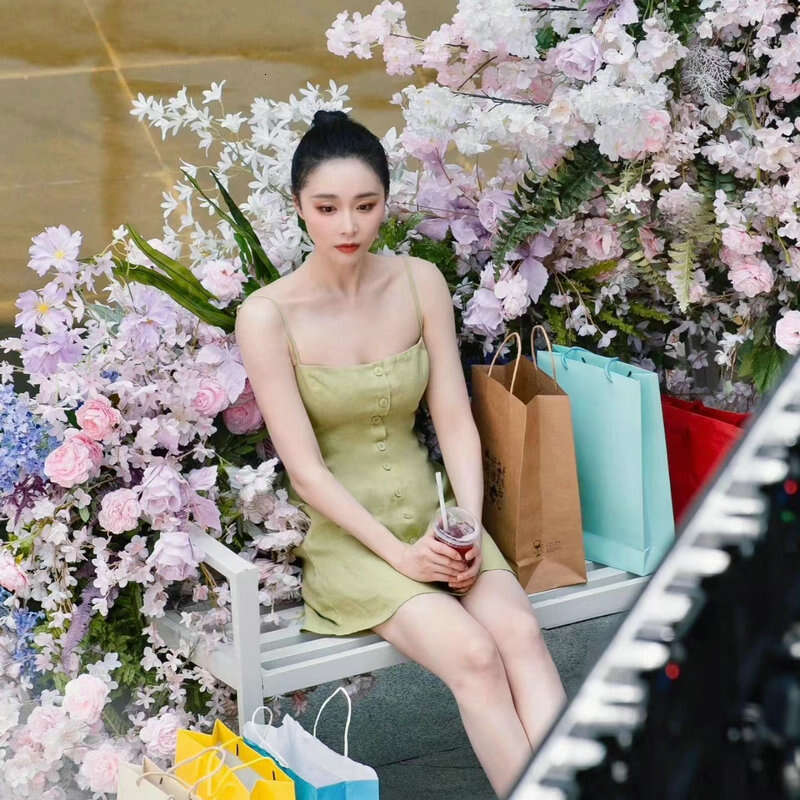 Vestidos Elegantes Summer Dresses for Women Maxi Dress for Women N683#gaoye Same Style 2025 Square Neck Strap Short Linen Dress French Womens Fashion