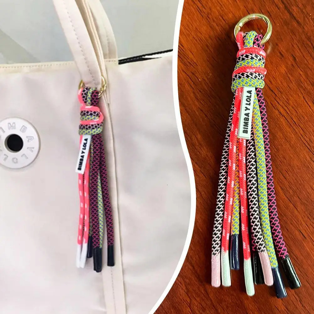 Colorful High-quality Hardware Anti-theft Keychain Key-chain Woman Bag Keychains for Womens Bags Decorative Pendant Tassel 250616