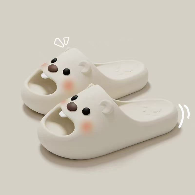 Cute Cartoon Bear Slippers for Women - Summer Beach Sandals with Anti-Slip Soft Soles
