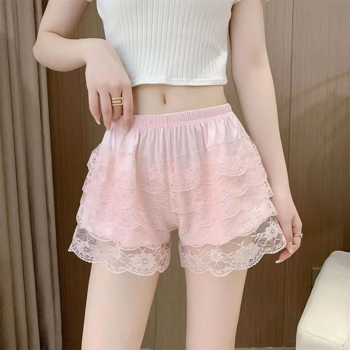 Womens Shorts High Waist Lace Female Short Pants Wholesale for Summer Outdoor Elasticty Flowy Design Comfy Low Price XXL Cheap