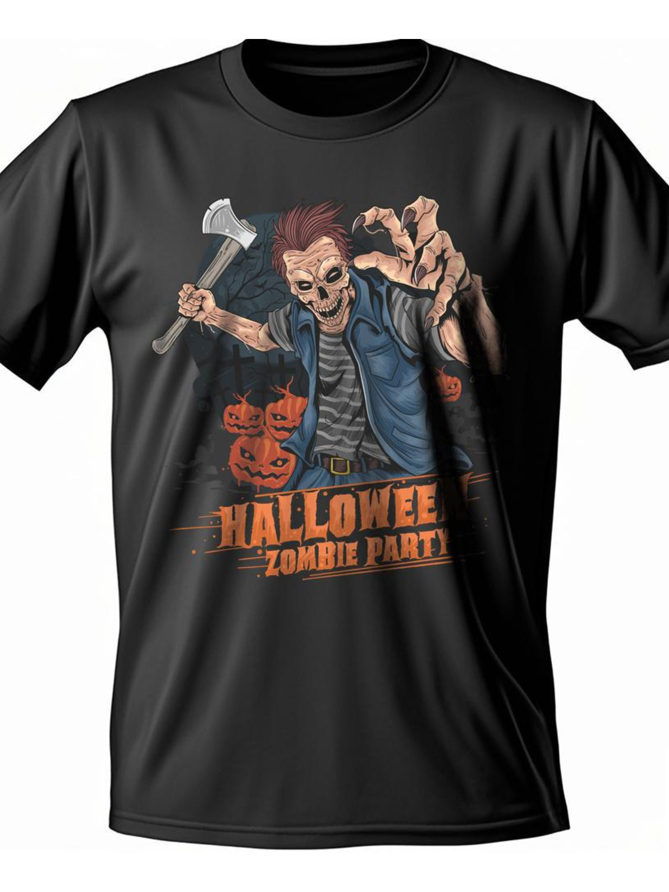 Dongdumaoyi 180G White Short Sleeve Adult Round Collar Men T Shirts Cotton Text Black S-3Xl Halloween a970