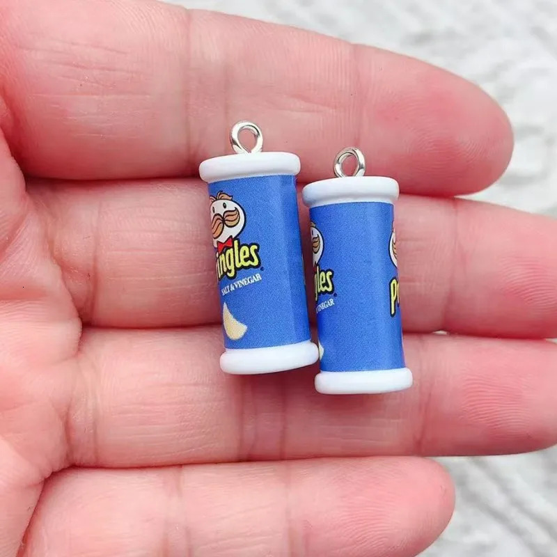 10pcs Simulation Of 3D Potato Chip Box Charms For Pendant DIY Handmade Jewelry for Earring Necklace Keychain 250609