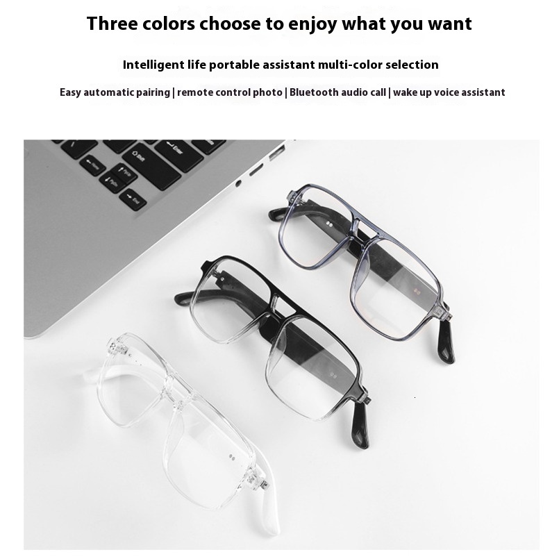 New Smart Bluetooth Glasses Double Beam Color Changing Lenses Anti-Blue Light Music Playback Call Anti-Uv Sunglasses