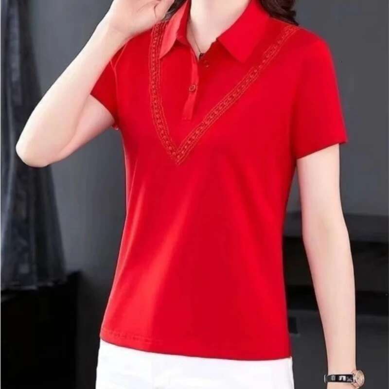 Button Womens Polo Shirts Summer Outfit Female Tee Luxury Fashion 2025 Aesthetic with Collar Youth Pulovers on Offer T-shirts