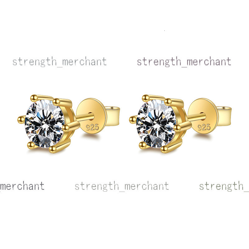 Custom 6 Claw 0.1 0.2 0.3 0.5 1 2 3 ct Carat vvs Moissanite Engagement Stud Earring for Women S925 Silver with Gra Certificate