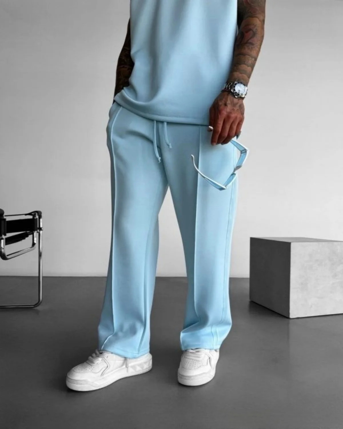 summer sleeveless sports suit 2025 mens casual solid color trousers mens clothing vest two-piece set 250616