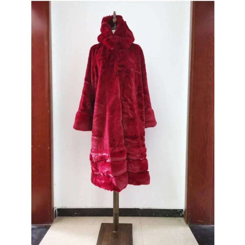 Women Faux Fur Coat X-Long Autumn Winter Fashion Warm Open Wide-waisted New Large Size Loose Clothing