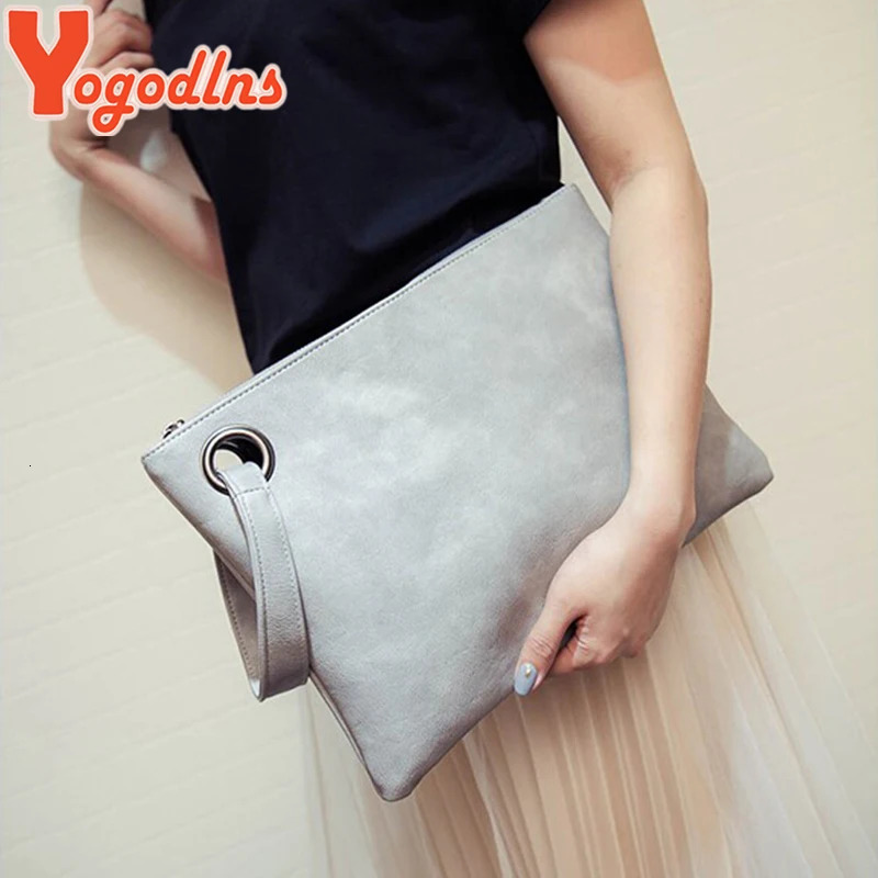 Yogodlns Fashion solid womens clutch bag leather women envelope bag clutch evening bag female Clutches Handbag 250617