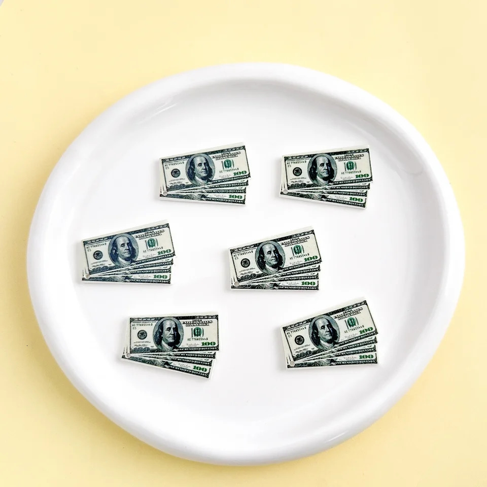 32*24mm 10pcs Kawaii resin dollar neckalce Charms for DIY decoration neckalce earring key chain Jewelry Making 250609