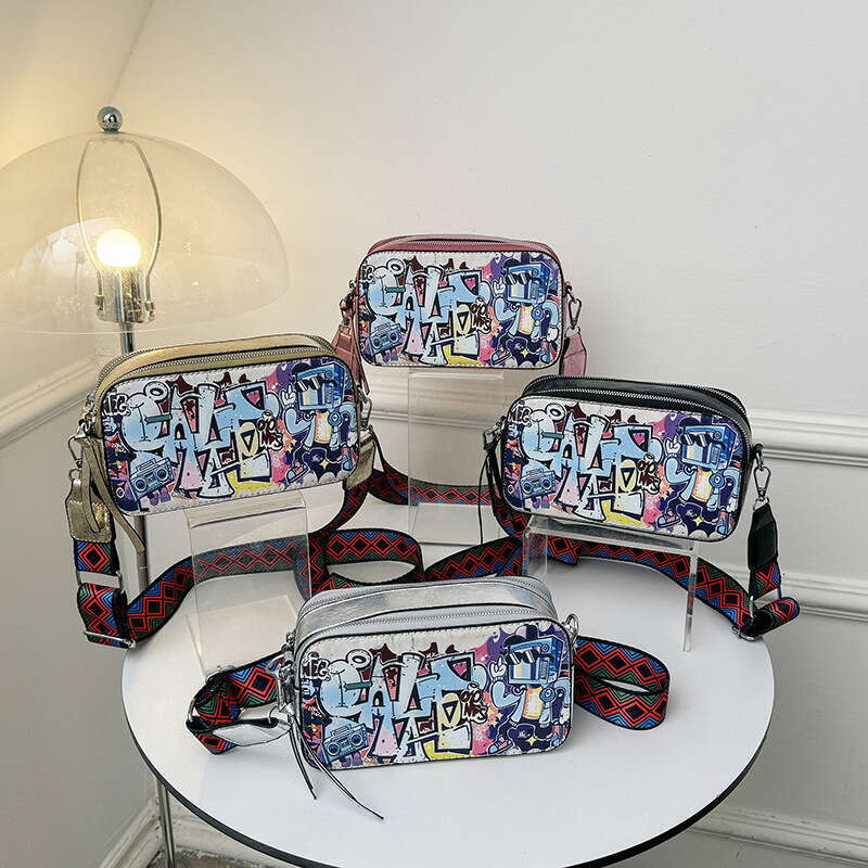 New Fashion Graffiti Letter Camera Women's Shoulder Crossbody Bag