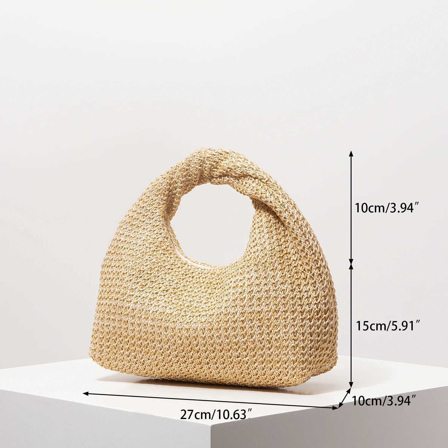 Fashionable Pleated Straw Bag Boho Beach Bags For Women Premium Style Tote Bags For Ladies Holiday Outfits Travel Must Haves Z250617