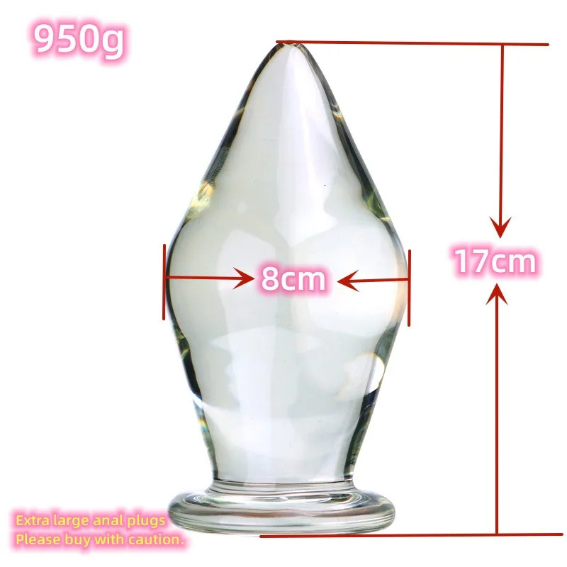 VaHppy Extra Large Anal Plugs Buy With Caution 950g 8cm Glass Extended Anal Training Gay Sex Toys Masturbation For 250617