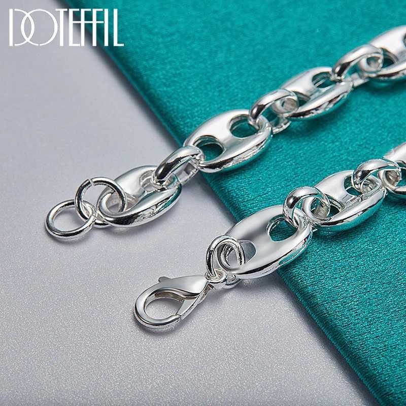 DOTEFFIL 925 Sterling Silver 18K Gold Simple Classic Chain Bracelet For Women Men Wedding Engagement Party Fashion Jewelry W250617