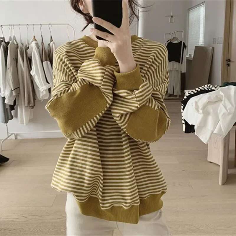 Loose Pullover Round Neck Baggy Woman Tops Long Sleeve High Quality Sweatshirt for Women Sweat-shirt Matching Emo New In Novelty