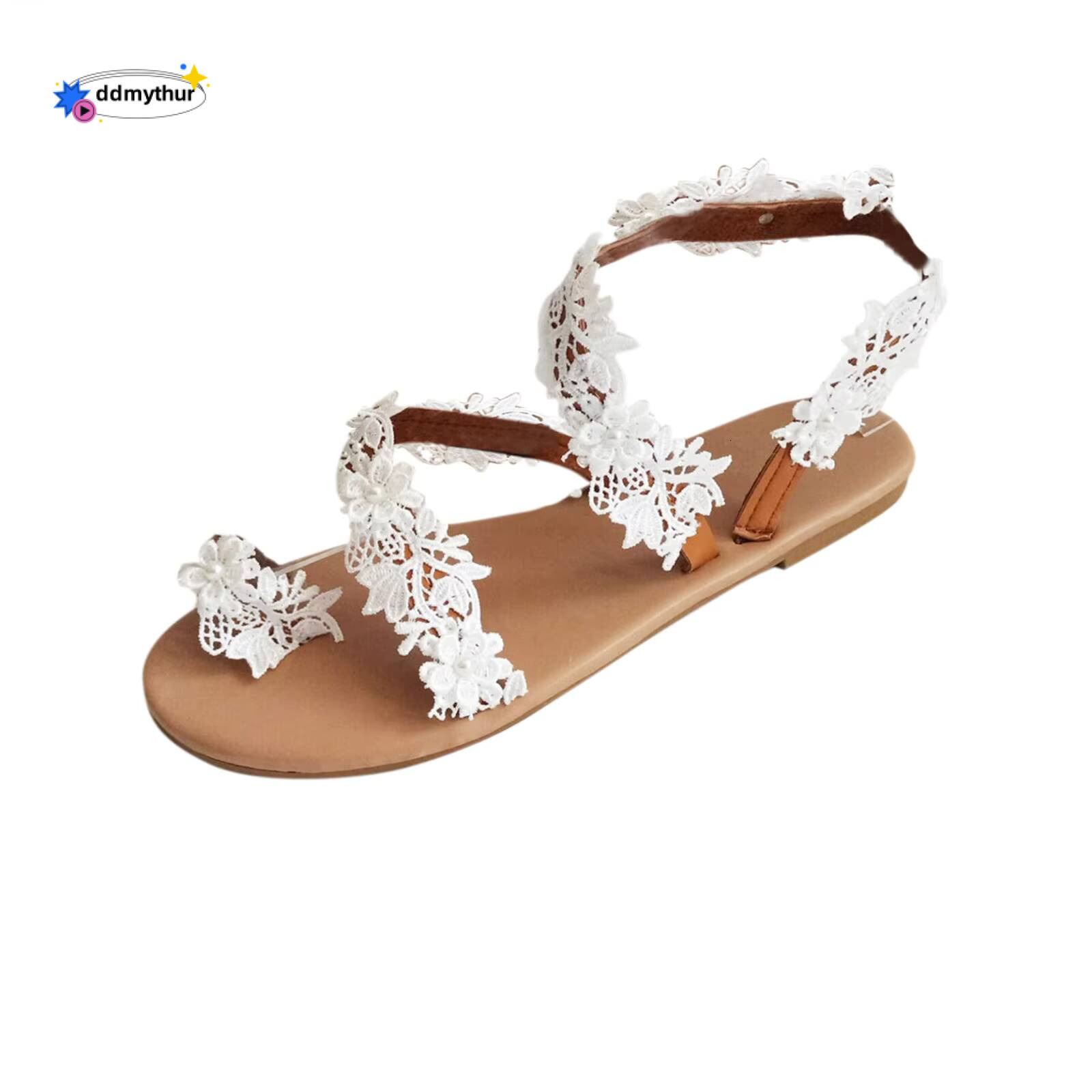 Woman 2025 Trend Women Flower Slippers Beach Sandals Flat Girls Roman Women'S Casual Shoes Zapatillas Mujer ddmythur