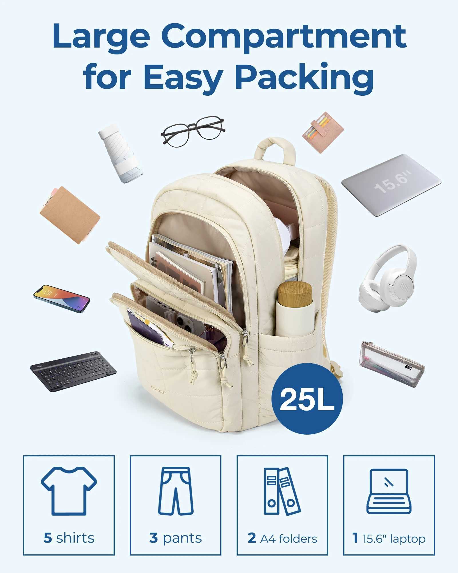 BAGSMART Womens Backpack School Bag for s Waterproof Large College Backpack Travel Backpacks Women Laptop Book bag Z250617