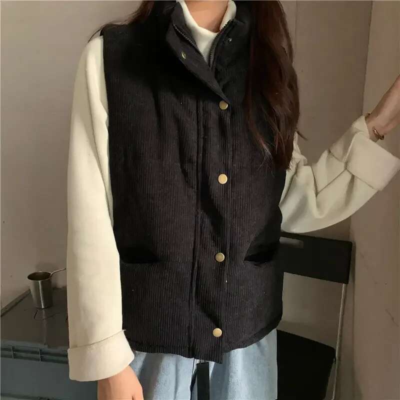 Loose Short Half Lady Padded Cotton Giletes Cold Autumn Casual New Outerwear Insulated Demi-season Womens Vests Trend 2025 Warm