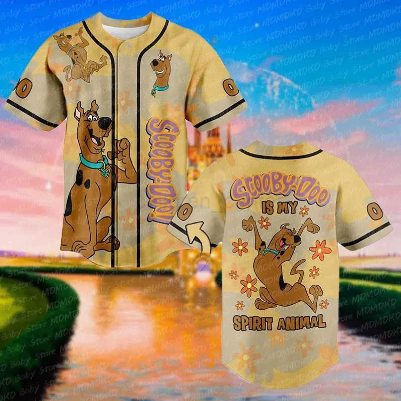 Disney 2024 Disney New Summer Goofy Dogs Cute Cartoon Disney Baseball Jersey Pattern Training Uniform Adults Kids Gift Baseball Tees W250617