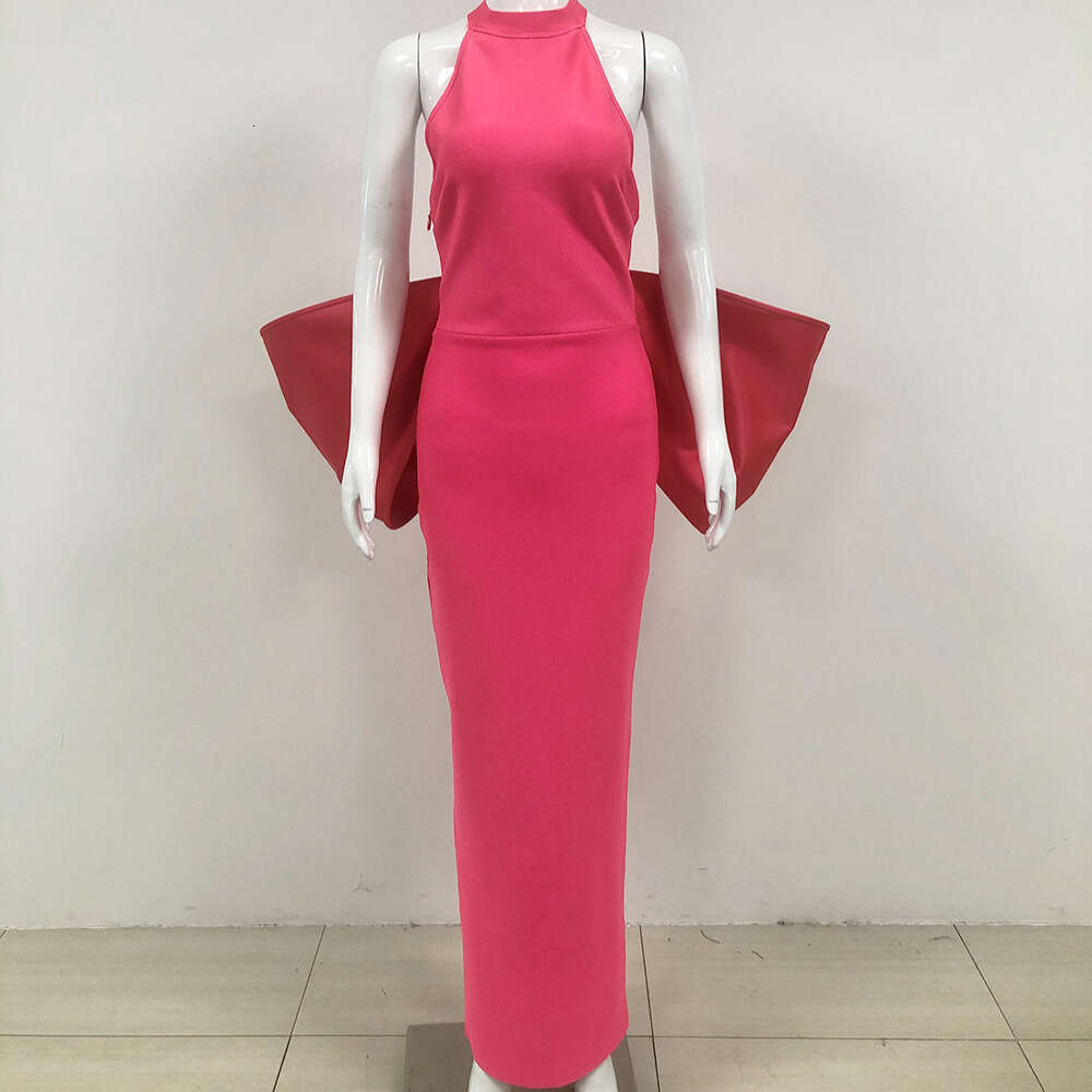 Summer and Autumn Women's Long Style with Large Bow, Slim Fit Bandage Dress, New Dress