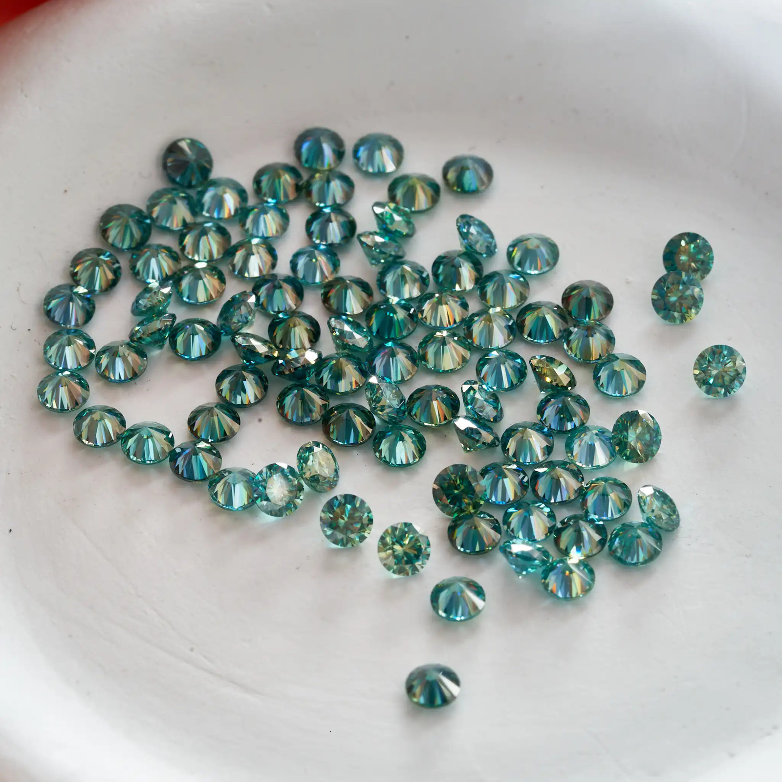 0.1-5CT bluegreen Color VVS1 3EX Cut Light Blue Green color Loose Stone Certified GRA DIY silver Jewelry 250617