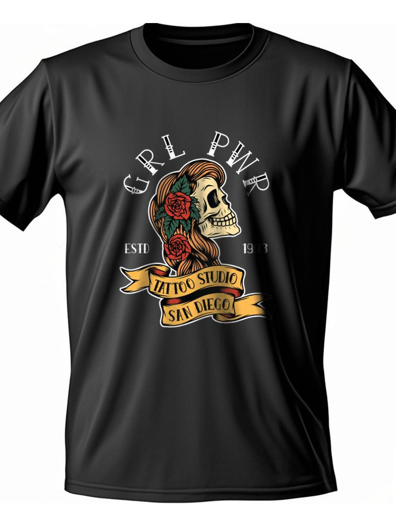 Dongdumaoyi White 180G Short Sleeve Text S-3Xl Adult Cotton Round Collar Black Men T Shirts Skull 529a