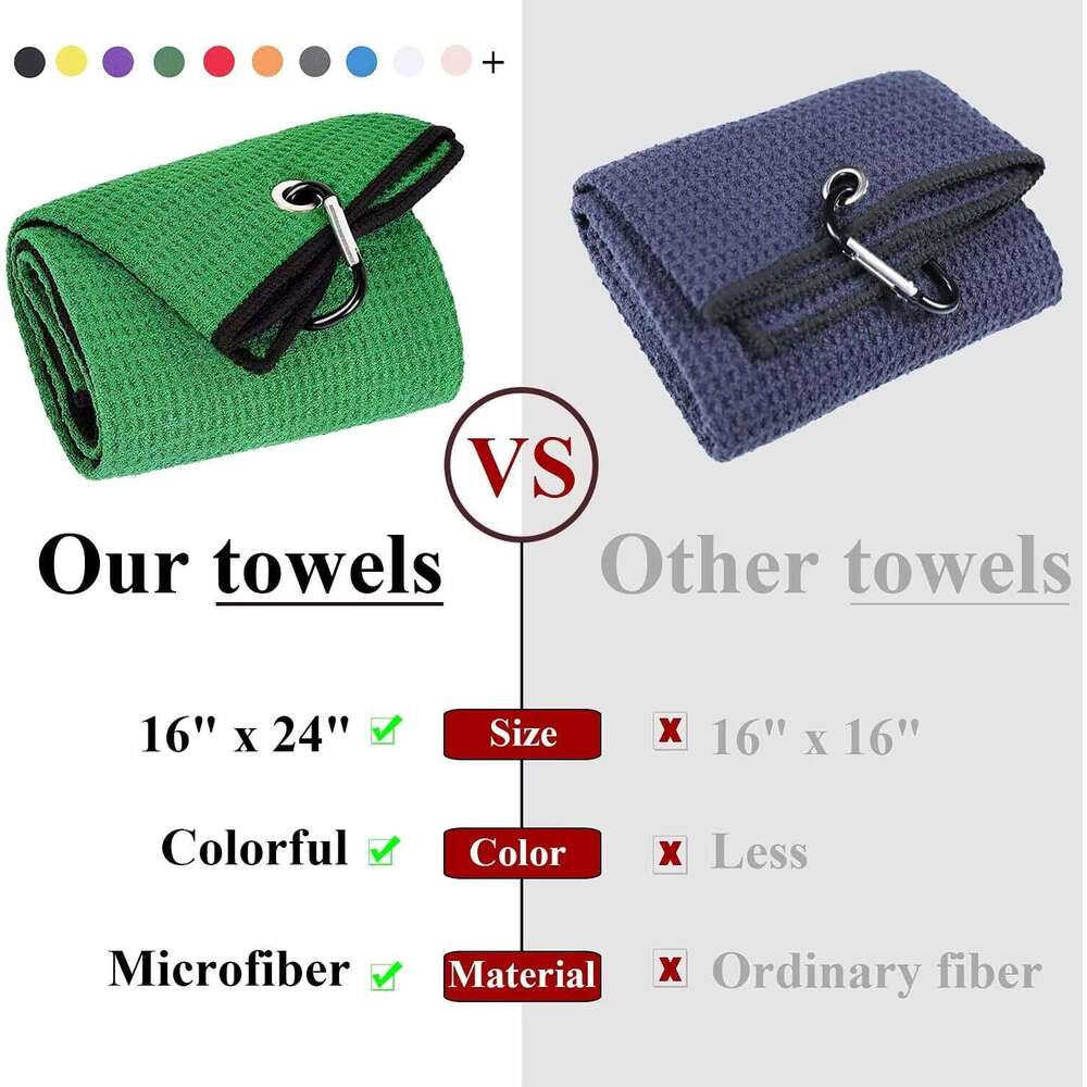 Microfiber Waffle Weave Golf Towel Logo Printing Jacquard Craft Made in China