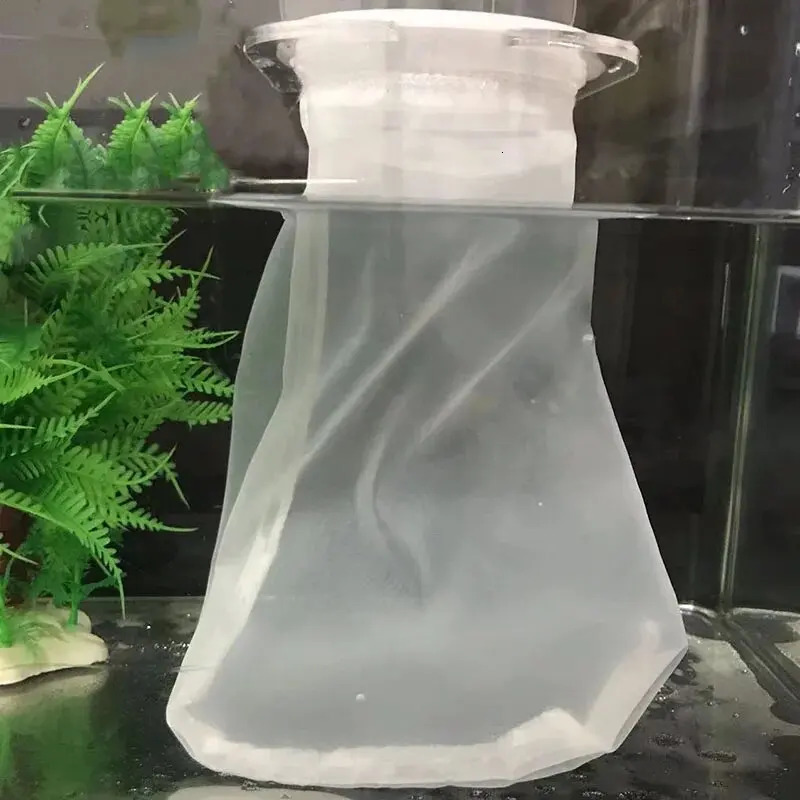 5pcs Super Fine Aquarium Filter Bag with Frame Washable Reusable Mesh Foam Carpet Sock Bag for Fish Marine Filtration System 250613