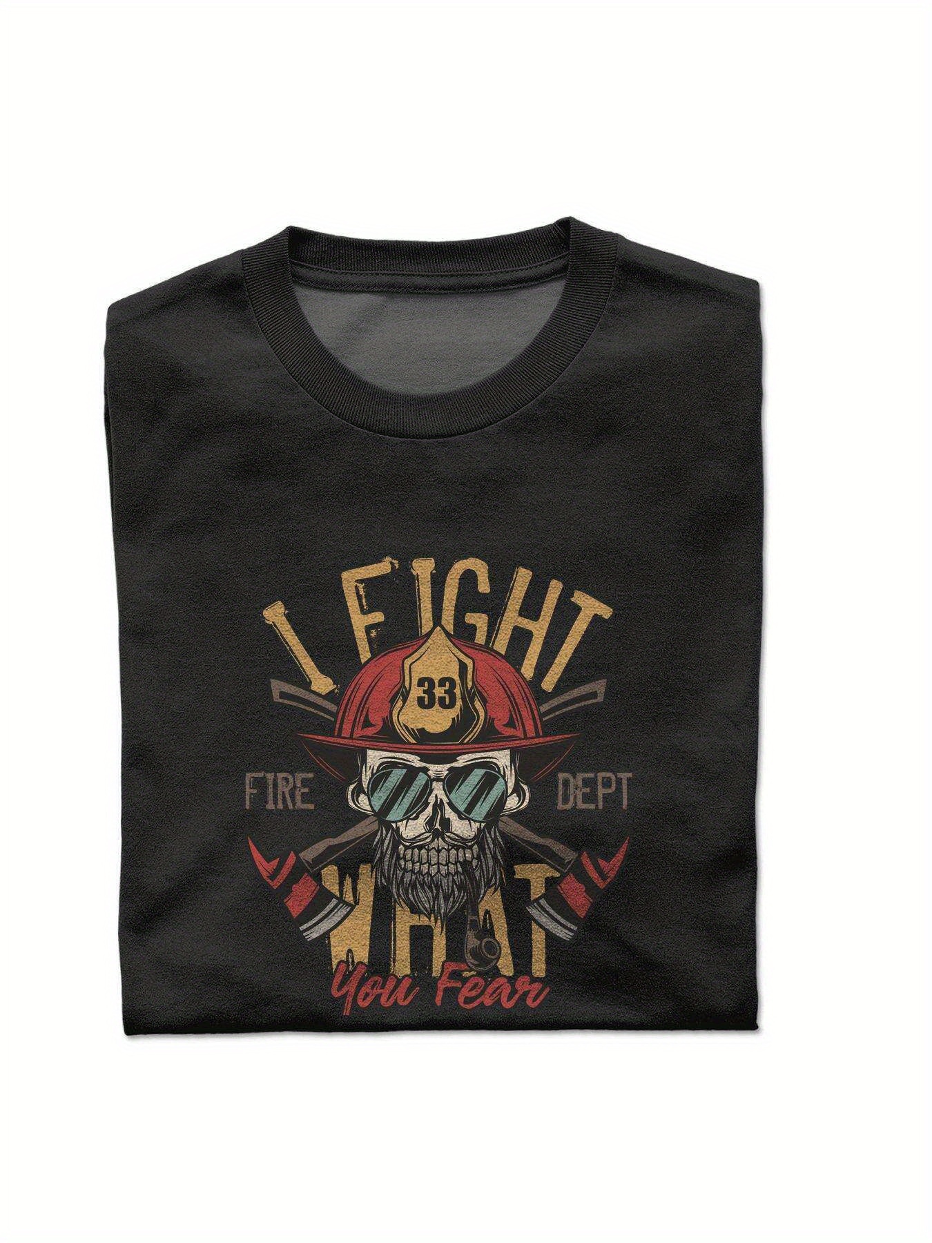 Dongdumaoyi S-3Xl 180G Short Sleeve Black Men T Shirts Round Collar Text White Adult Cotton Skull a1e6