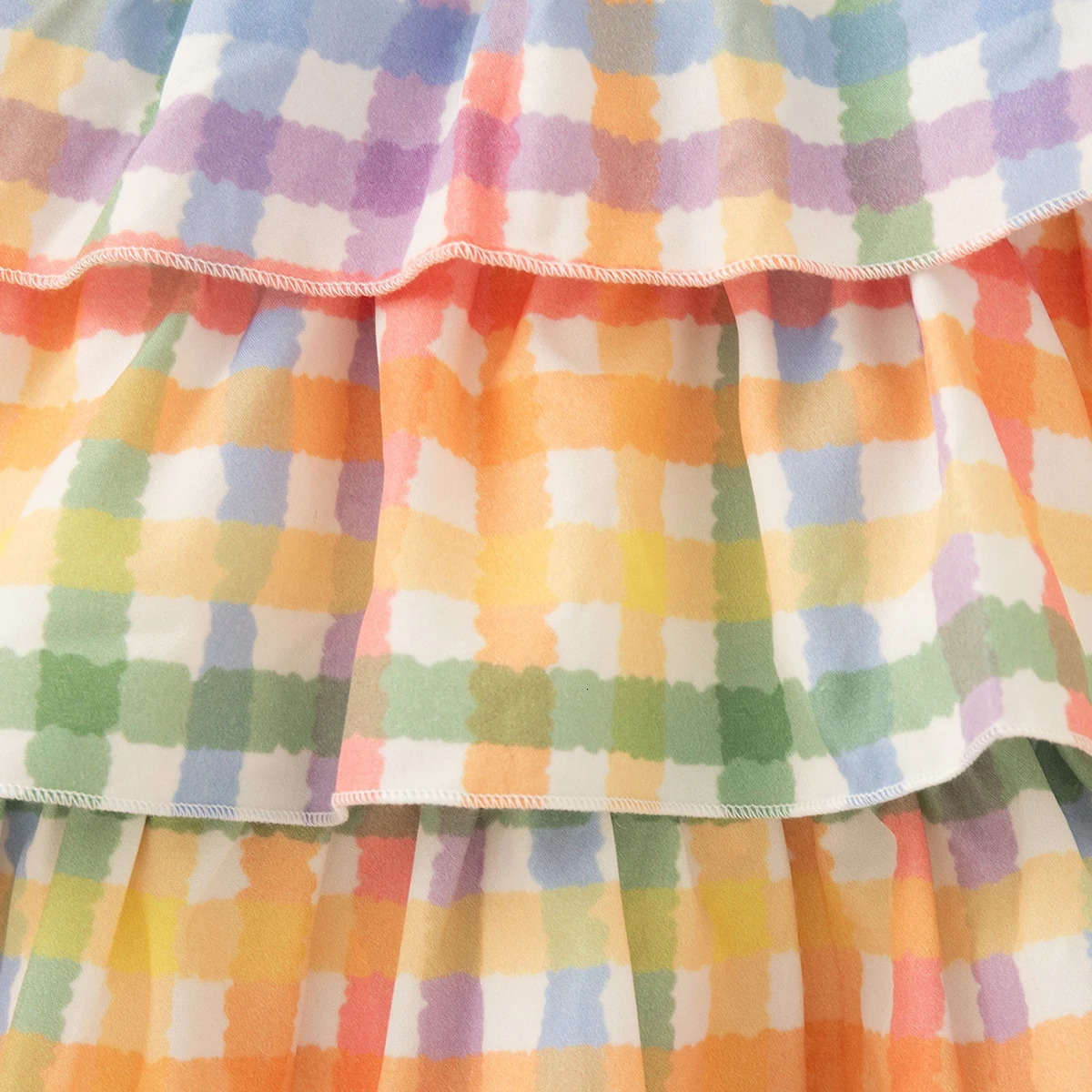 Yellow Bow Sling Baby Girl Dress Summer Colorful Checkered ChildrenS Clothing 6 Months -3 Years Old 250617
