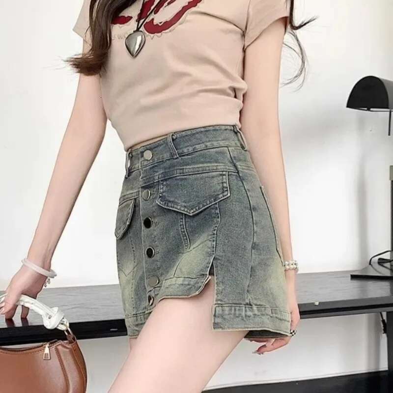 Short Jean Pants Woman Button High Waist Denim Shorts for Women Casual XL Streetwear Wholesale Fashion 2025 Cheap Kpop Clothing