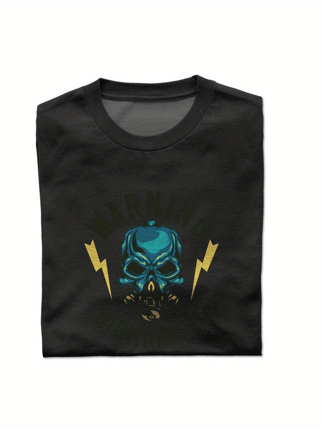 Dongdumaoyi Text S-3Xl Adult Cotton Short Sleeve 180G White Black Men T Shirts Round Collar Skull 2041