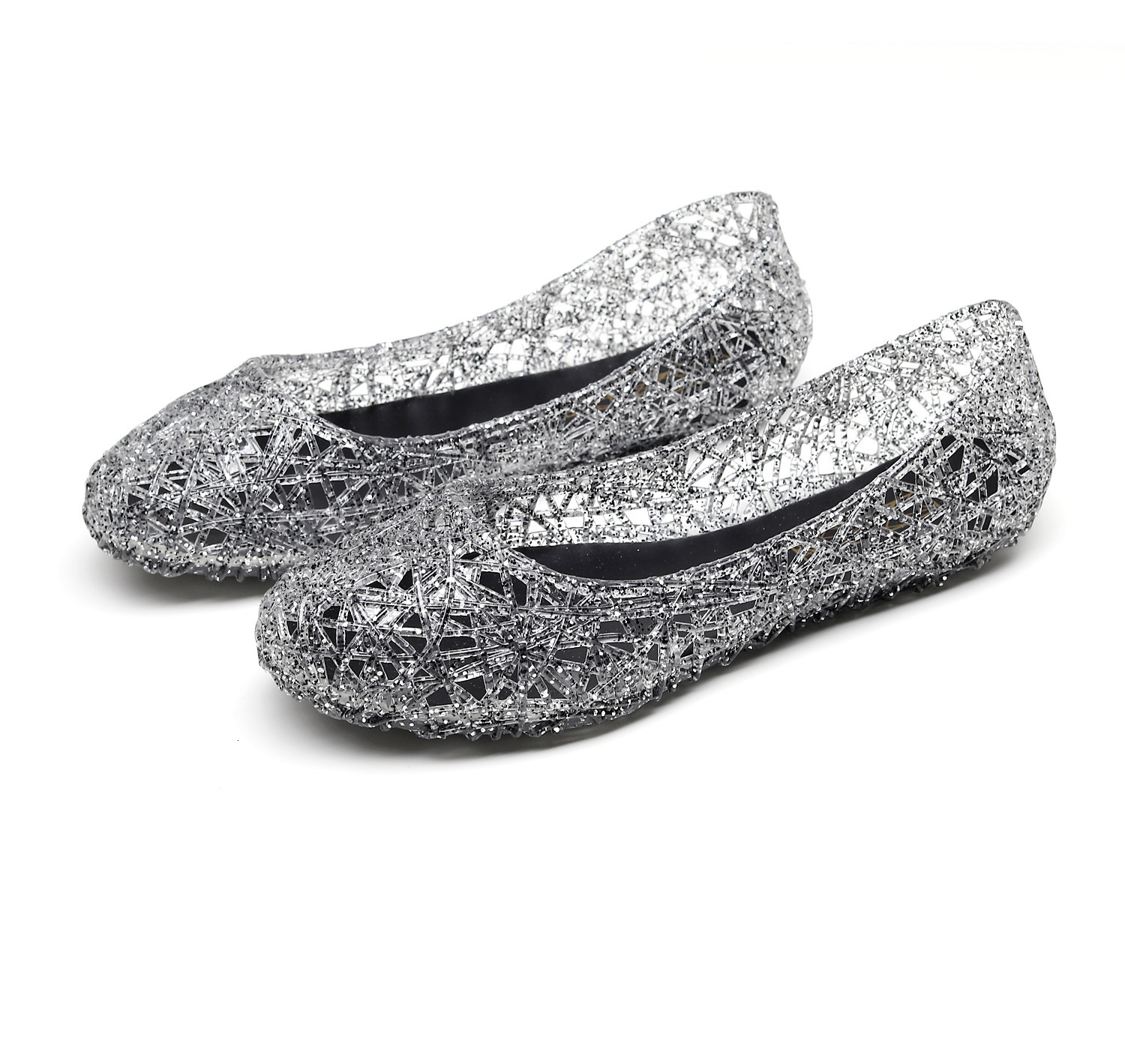 Summer foreign trade cross-border hollow women's sandals shiny crystal breathable shoes designer sandals casual women's jelly shoes