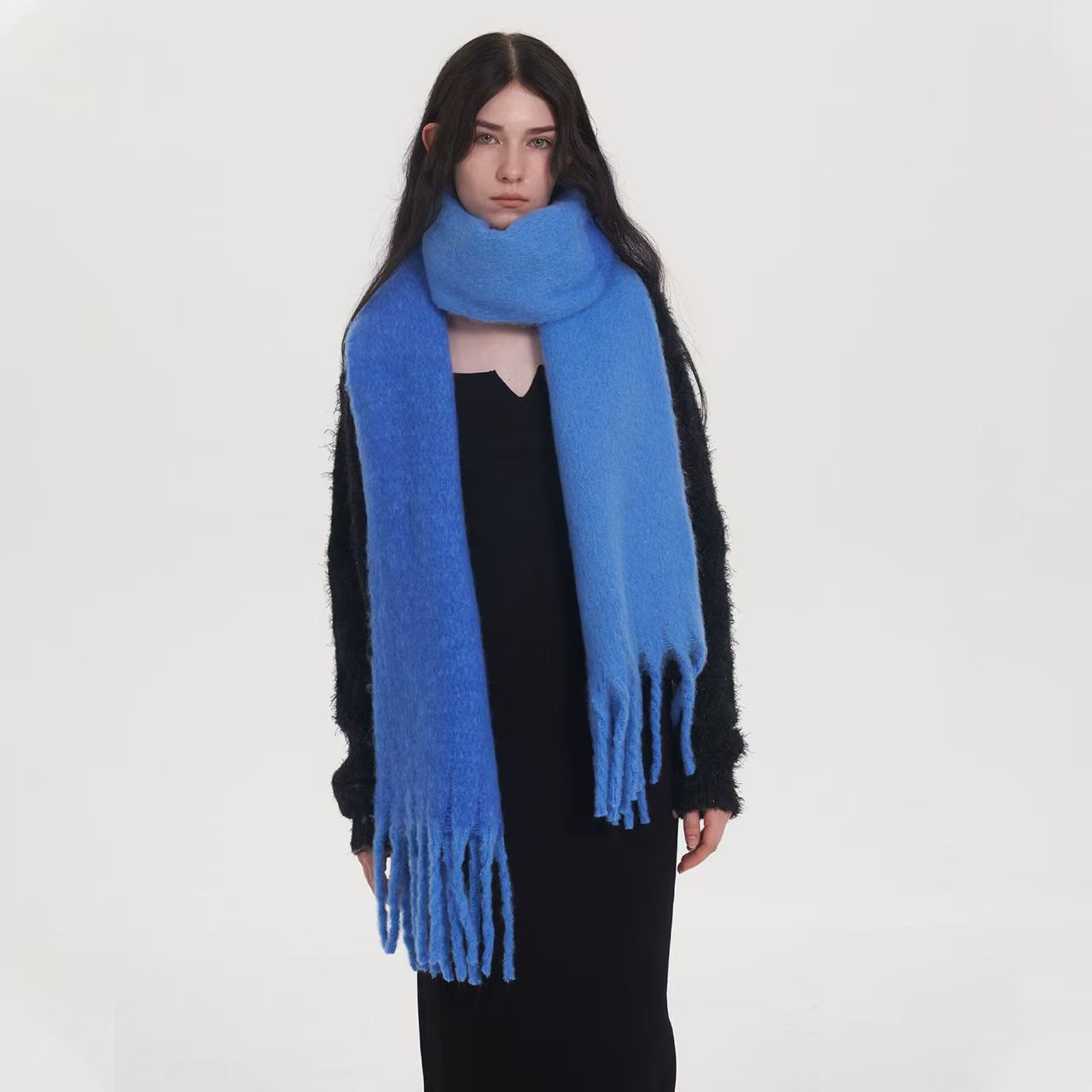 T987 autumn and winter new thick soft warm cashmere scarf female winter mohair neck shawl