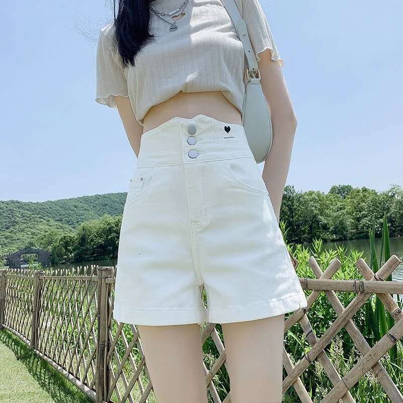 Black Womens Denim Shorts High Waist White Biker Pole Dance Short Pants for Woman To Wear Wide Y2k Harajuku Elegant XL Jeans