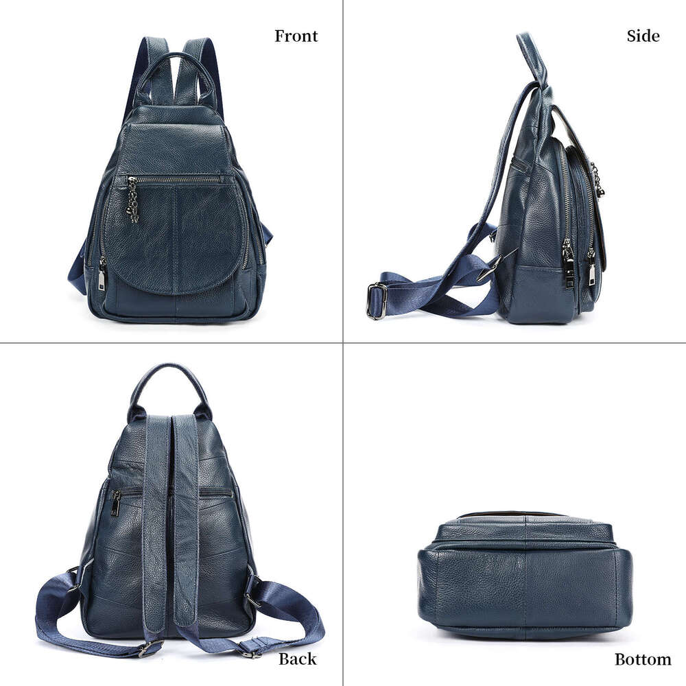 Women's backpack travel Double Shoulder Bagwith leather toe cover layer simple large capacity fashionable and high-end feeling