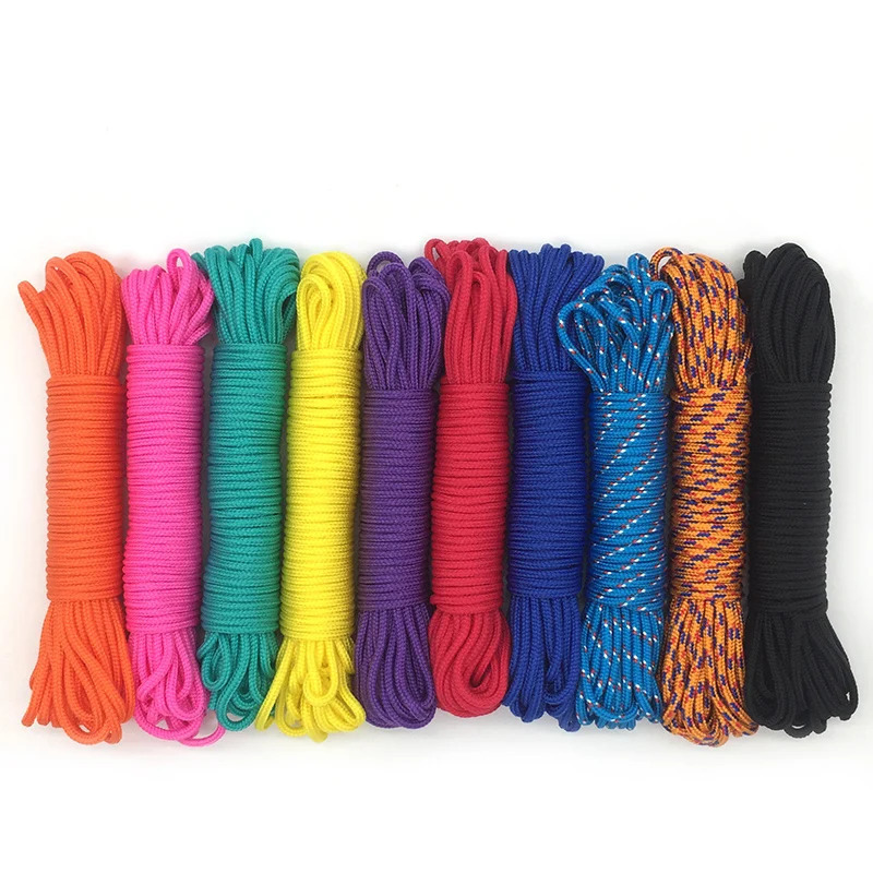 100meters 2mm Solid Parachute Cord Lanyard Rope Mil Spec Type One Strand Climbing Camping Survival Equipment Paracord 250611