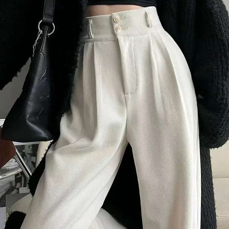 Womens Pants With Pockets Korean Fashion Female Trousers Loose Baggy Clothing Slacks Trends 2025 Y2k Streetwear Classic Elastic