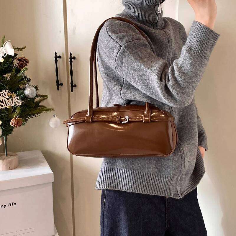 2025 Retro Women's Satchel Hobo PU Leather Underarm Designer Large Capacity Autumn And Winter Commuter Shoulder Bag