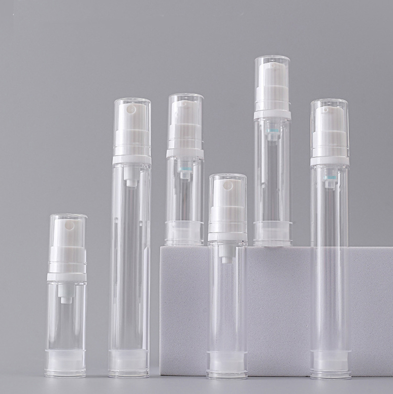 Clear Airless Bottle with 5ml & 10ml & 15ml Capacity for Cosmetics - Lotion and Spray Pump Design Ideal for Samples