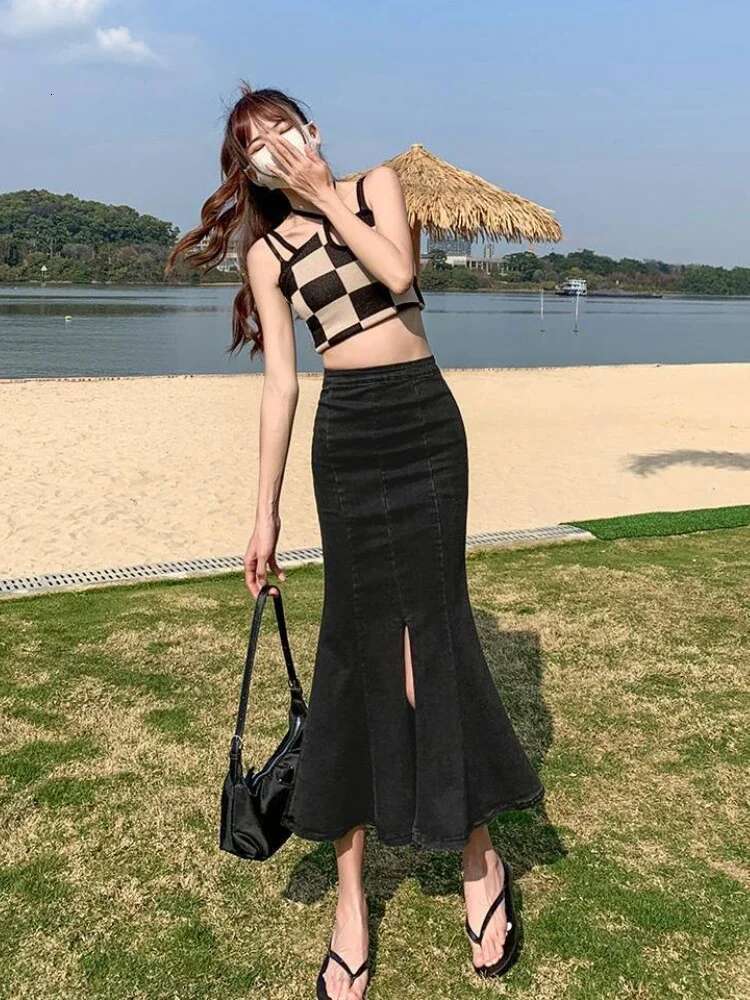 New In Zipper High Waist Woman Denim Skirt Casual Cheap Luxury Elegant Y2k Vintage Aesthetic Summer 2025 Jeans Skirts for Women