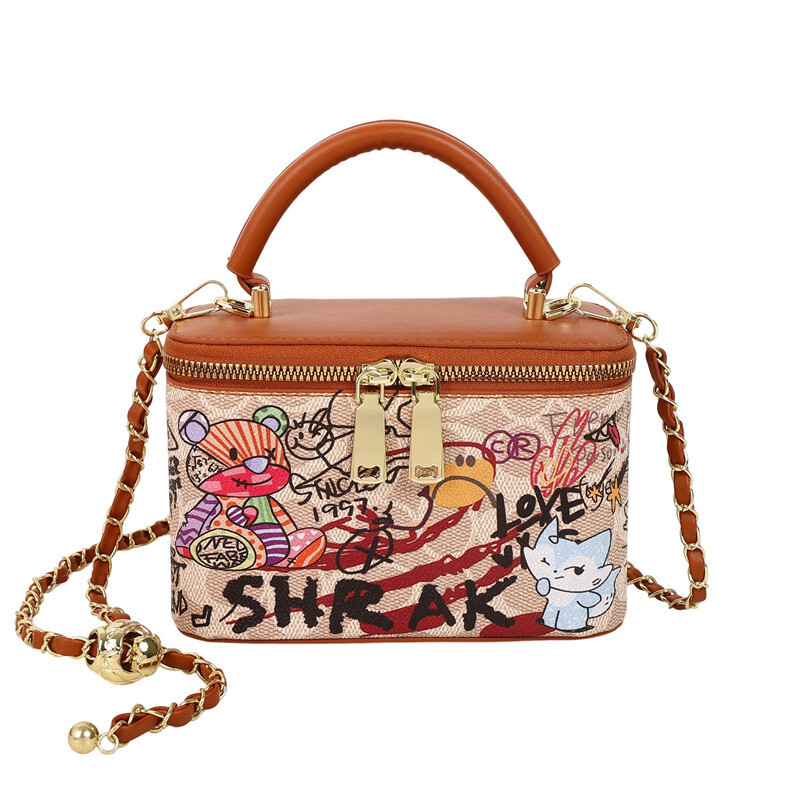 Free Shipping 2025 New Designer Bag Trendy Unique Graffiti Single Shoulder Handbag Large Capacity Fashionable High Quality Shopping Bag