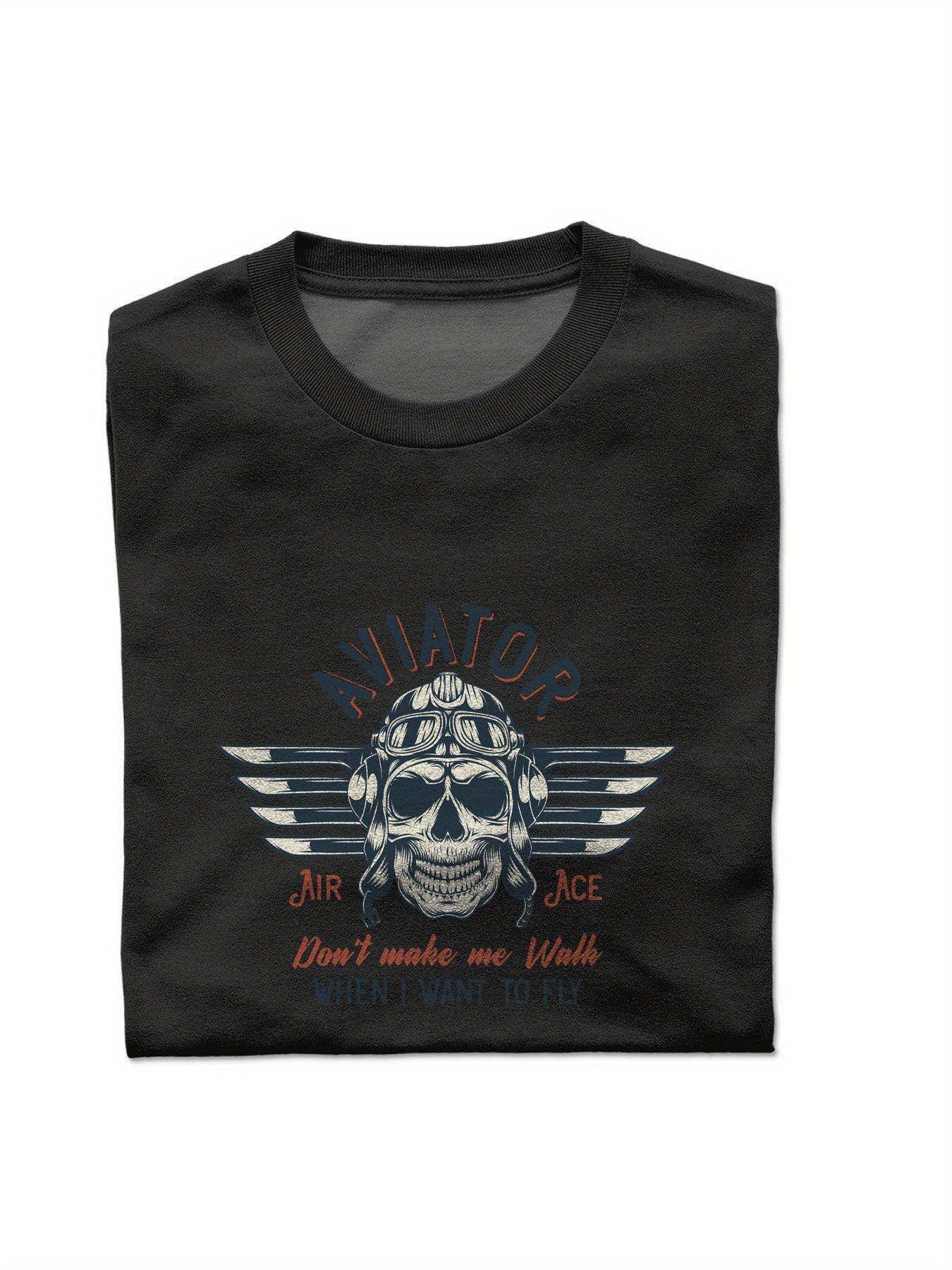 Dongdumaoyi Round Collar T Shirts Black Short Sleeve Cotton 180G Graphics Men Text White Adult S-3Xl Skull ff5f