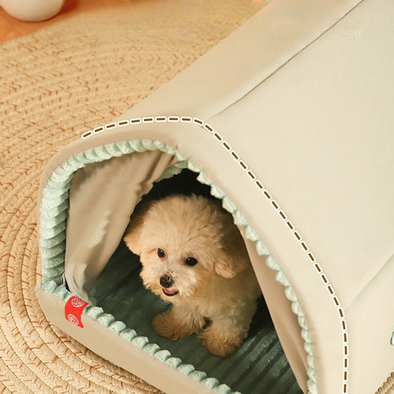 Small Pet Warm House Winter Closed Cat Dog Kennel Detachable & Easy-Clean Pet Shelter for Cats & Dogs