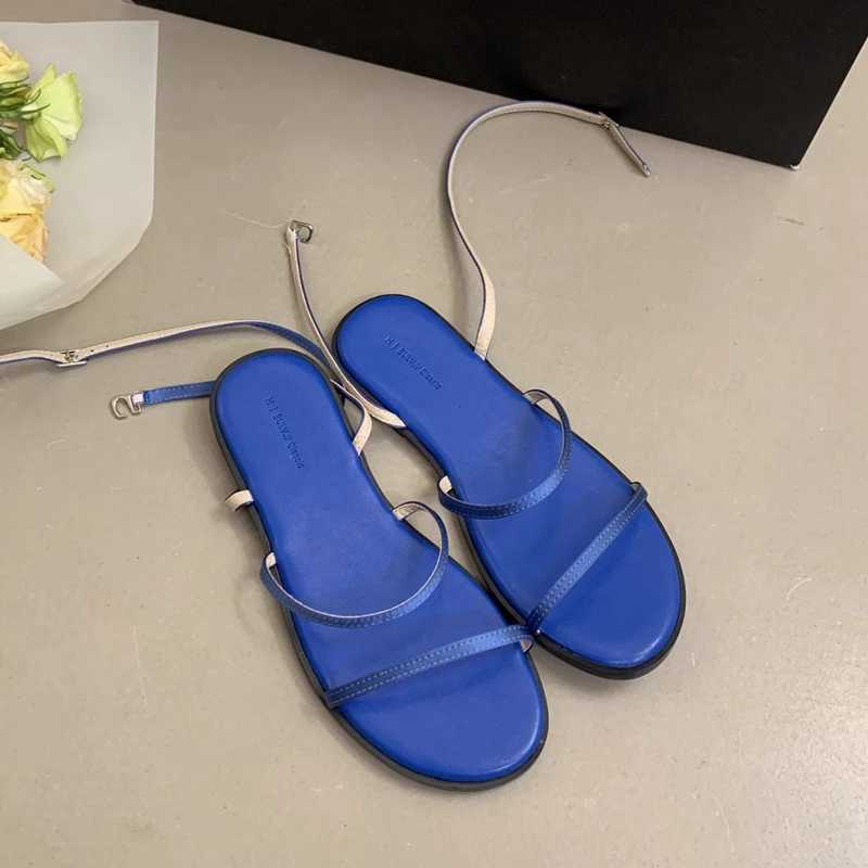 SUOJIALUN 2025 Summer New Women Sandal Fashion Yellow Narrow Band Ladies Elegant Gladiator Shoes Flat Heel Dress Slides Sandal Z250617