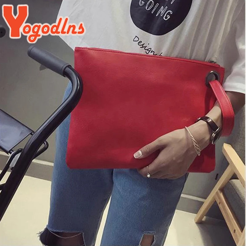 Yogodlns Fashion solid womens clutch bag leather women envelope bag clutch evening bag female Clutches Handbag 250617