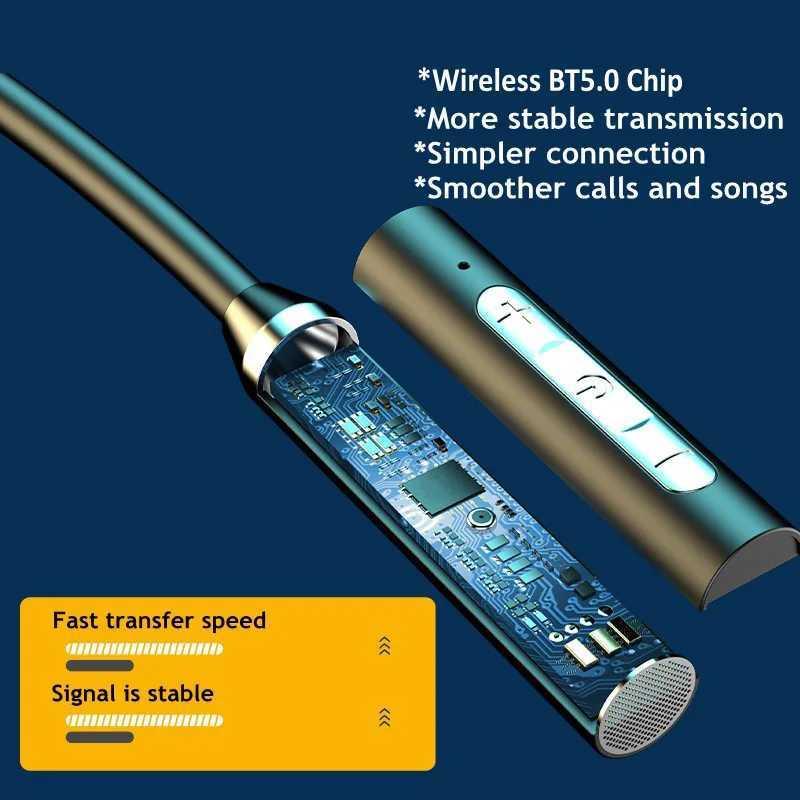 BT Earphones Wireless Headphones Magnetic HIFI Sport Neckband Neck-hanging TWS Earbuds Wireless BT Headset with Mic M250617