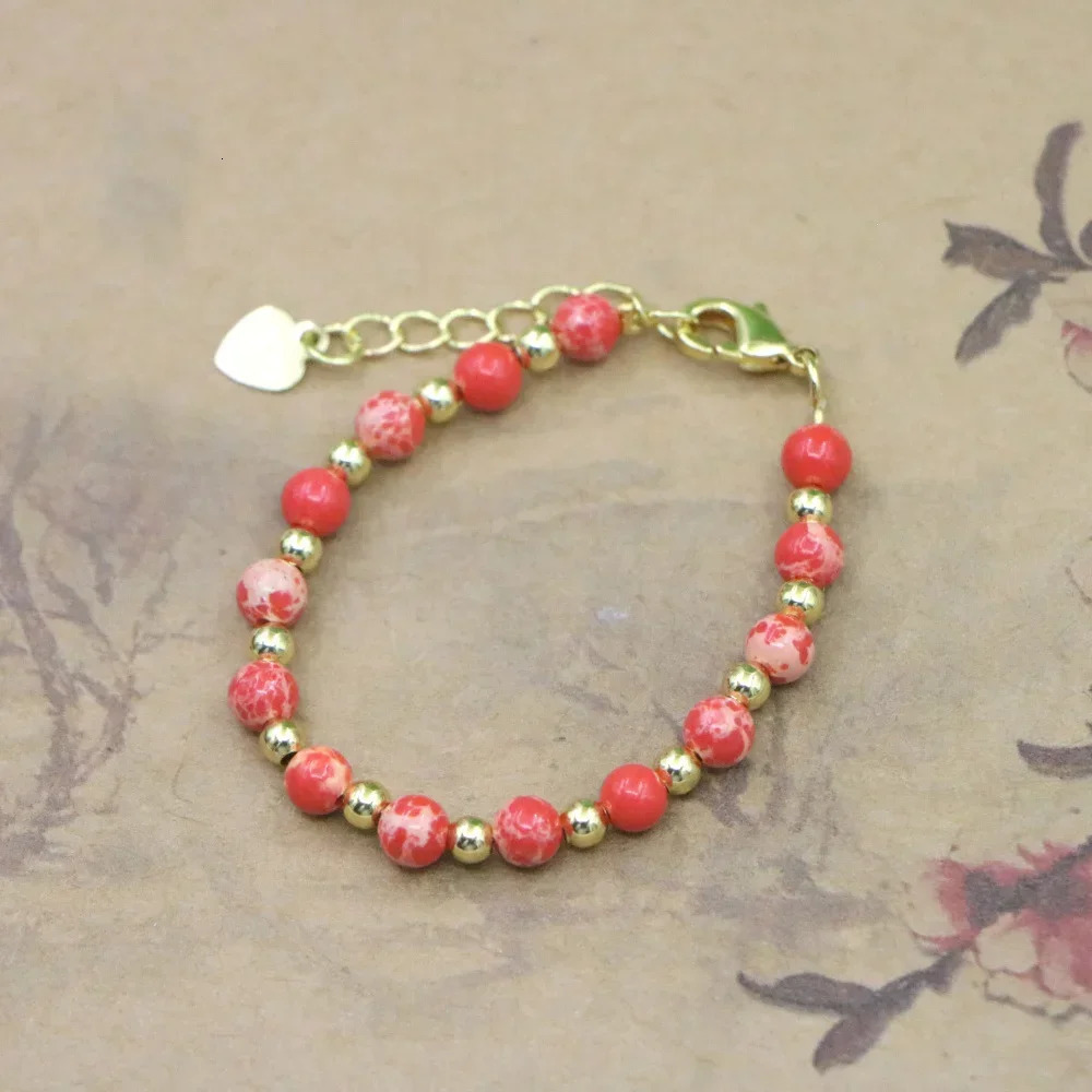 Lovely Fashion Natural Stone Bead Bracelet Baby Girls Lobster Clasp Accessories Yoga Christmas Wedding Gift Jewelry Charm 250613